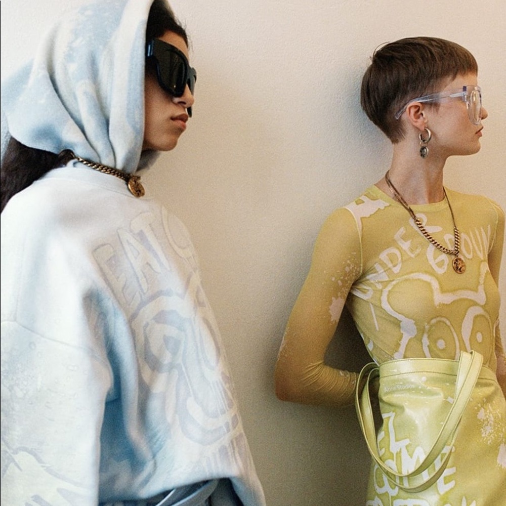 Acne Studios yellow graffiti print long sleeve top - Picture 10 of 10